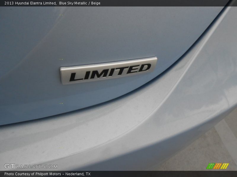 Blue Sky Metallic / Beige 2013 Hyundai Elantra Limited