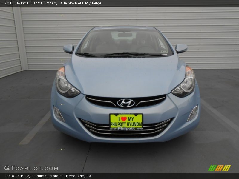 Blue Sky Metallic / Beige 2013 Hyundai Elantra Limited
