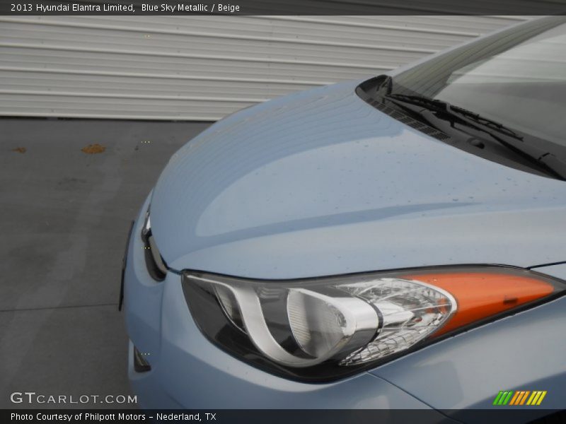 Blue Sky Metallic / Beige 2013 Hyundai Elantra Limited