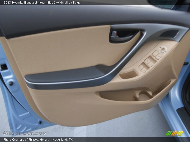 Blue Sky Metallic / Beige 2013 Hyundai Elantra Limited