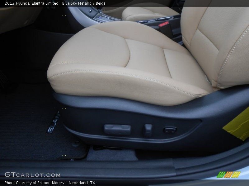 Blue Sky Metallic / Beige 2013 Hyundai Elantra Limited