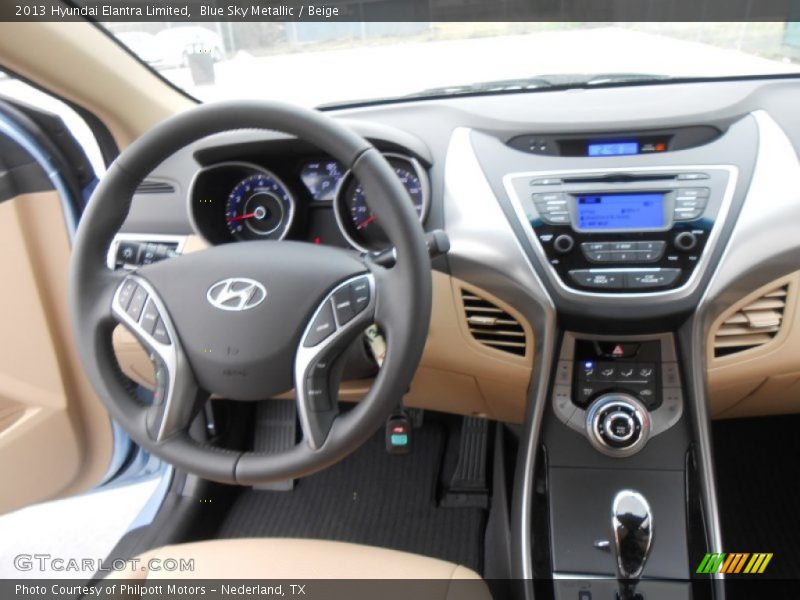Blue Sky Metallic / Beige 2013 Hyundai Elantra Limited