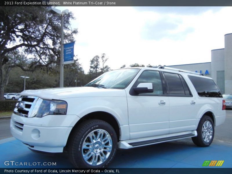 White Platinum Tri-Coat / Stone 2013 Ford Expedition EL Limited