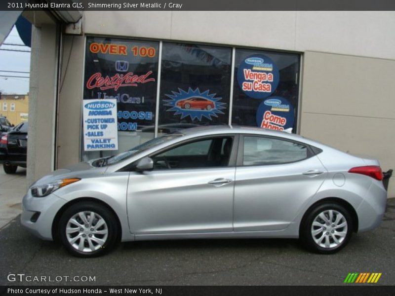 Shimmering Silver Metallic / Gray 2011 Hyundai Elantra GLS