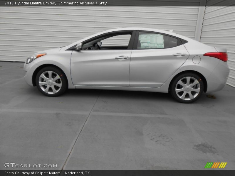 Shimmering Air Silver / Gray 2013 Hyundai Elantra Limited
