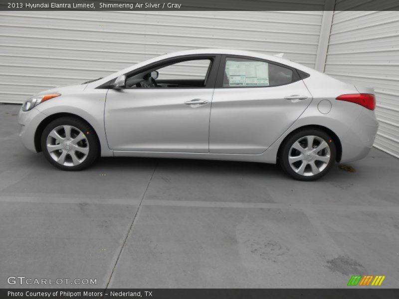 Shimmering Air Silver / Gray 2013 Hyundai Elantra Limited