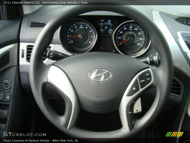 Shimmering Silver Metallic / Gray 2011 Hyundai Elantra GLS