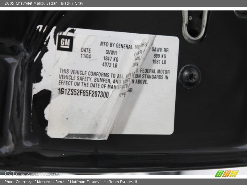 Black / Gray 2005 Chevrolet Malibu Sedan