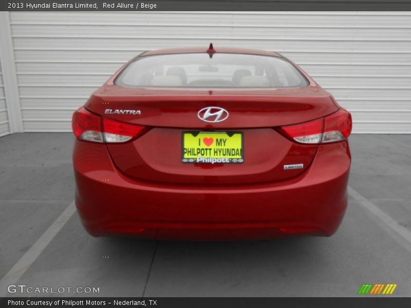Red Allure / Beige 2013 Hyundai Elantra Limited