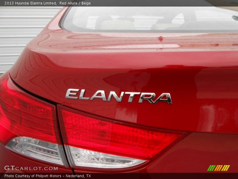 Red Allure / Beige 2013 Hyundai Elantra Limited