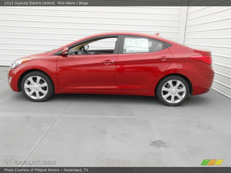 Red Allure / Beige 2013 Hyundai Elantra Limited
