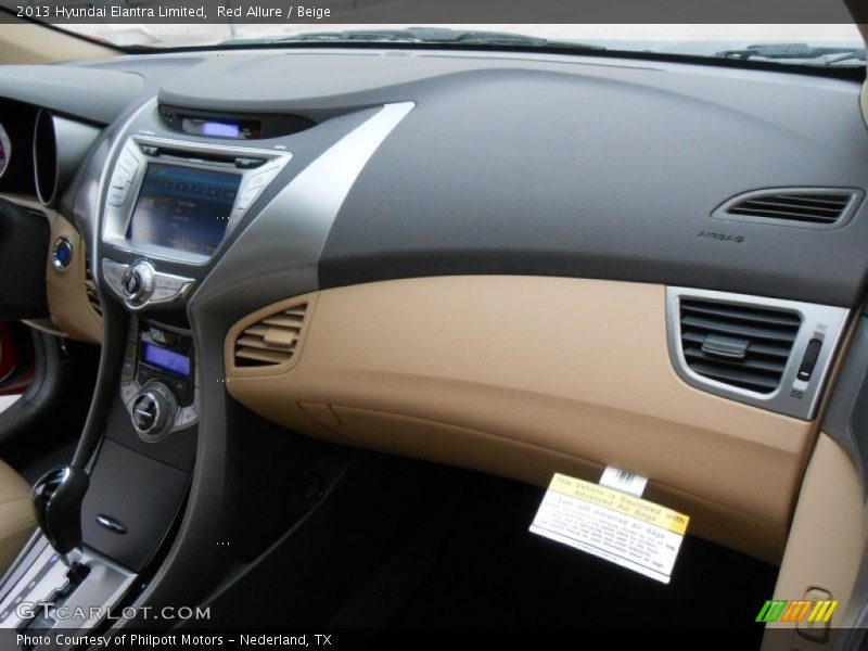 Red Allure / Beige 2013 Hyundai Elantra Limited