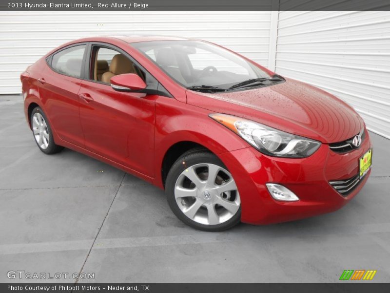 Red Allure / Beige 2013 Hyundai Elantra Limited