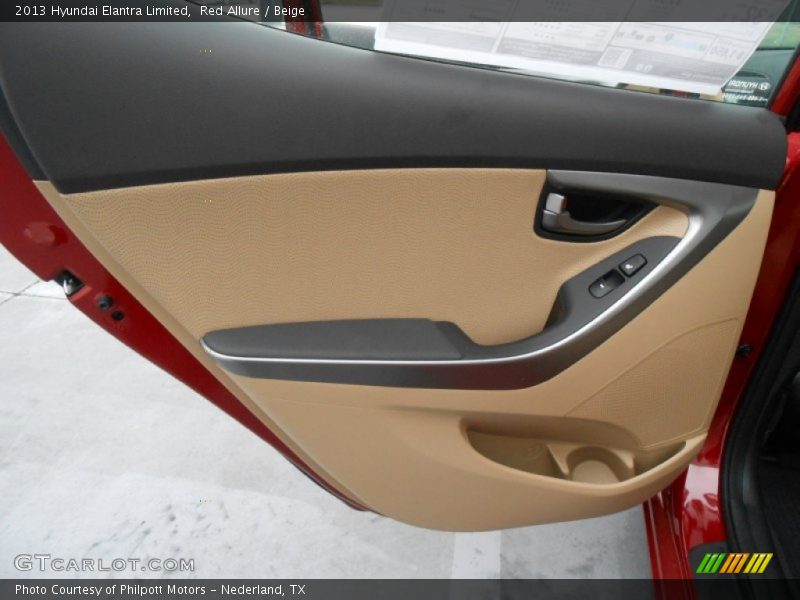 Red Allure / Beige 2013 Hyundai Elantra Limited