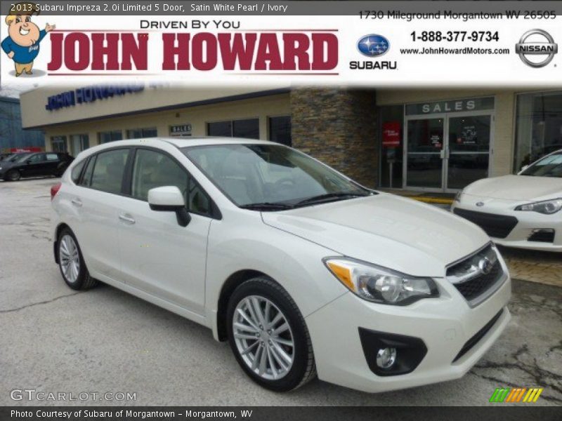 Satin White Pearl / Ivory 2013 Subaru Impreza 2.0i Limited 5 Door