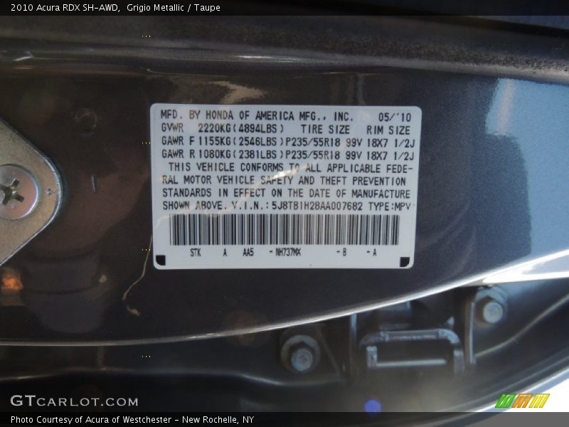 Grigio Metallic / Taupe 2010 Acura RDX SH-AWD
