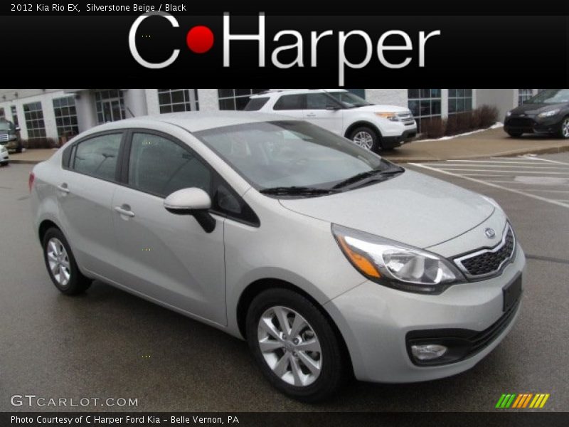 Silverstone Beige / Black 2012 Kia Rio EX