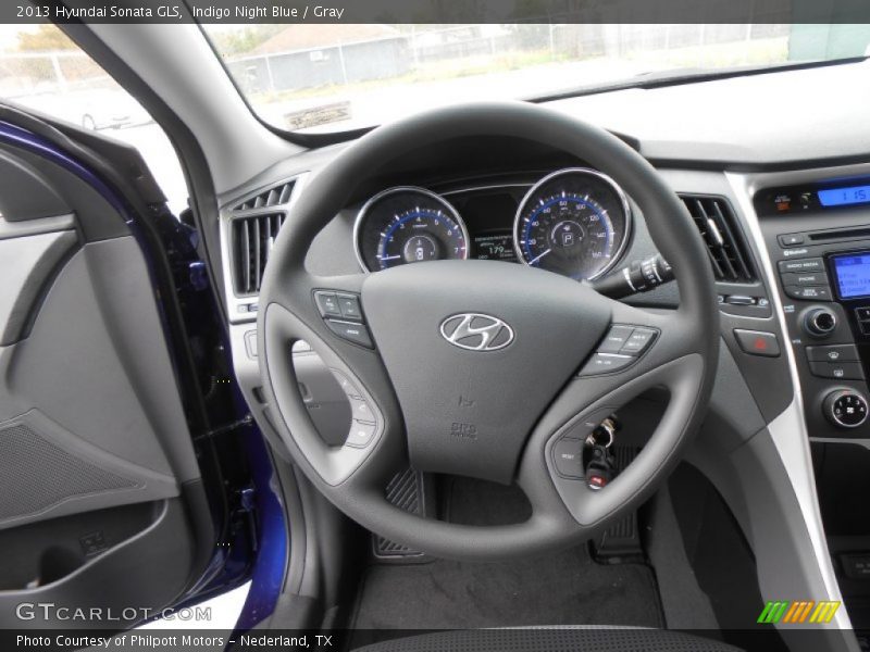 Indigo Night Blue / Gray 2013 Hyundai Sonata GLS