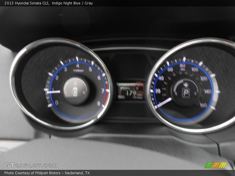 Indigo Night Blue / Gray 2013 Hyundai Sonata GLS