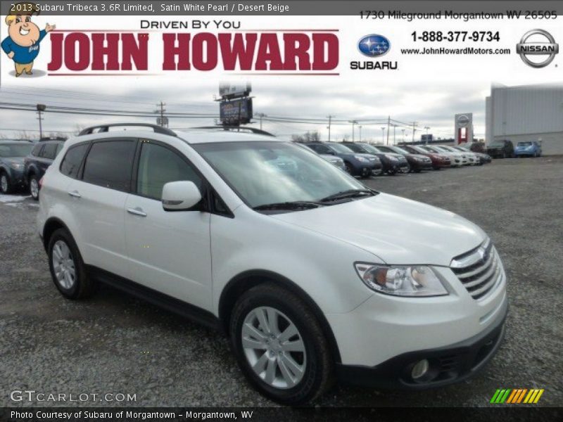 Satin White Pearl / Desert Beige 2013 Subaru Tribeca 3.6R Limited