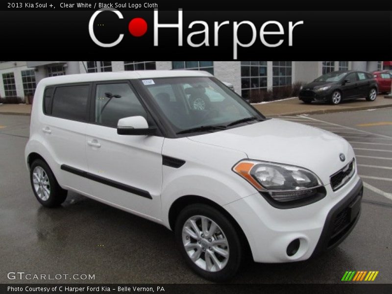 Clear White / Black Soul Logo Cloth 2013 Kia Soul +