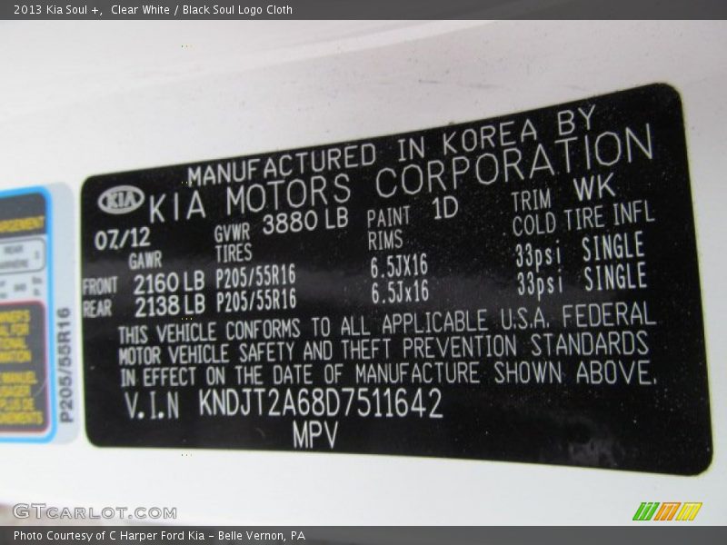 2013 Soul + Clear White Color Code 1D