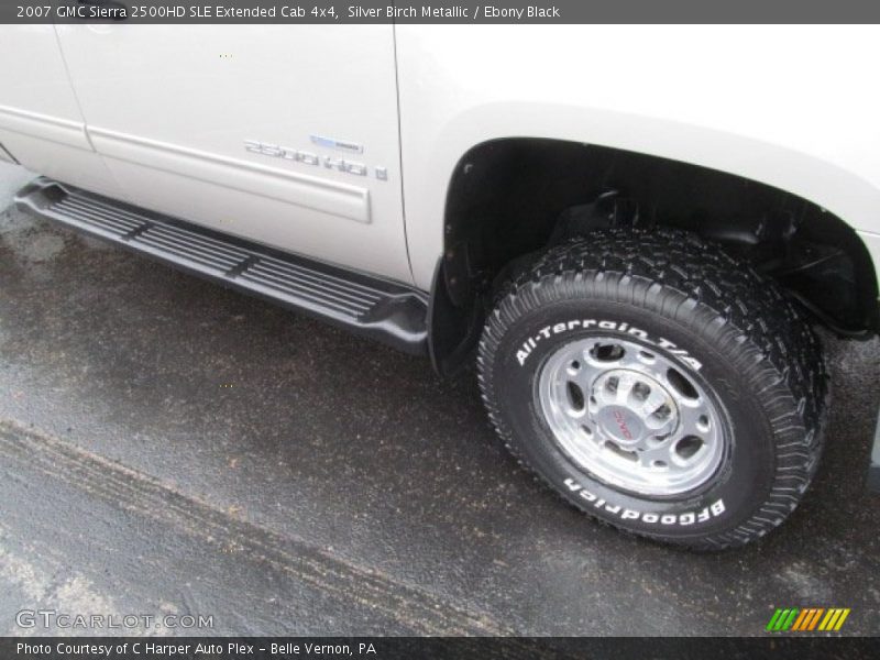 Silver Birch Metallic / Ebony Black 2007 GMC Sierra 2500HD SLE Extended Cab 4x4