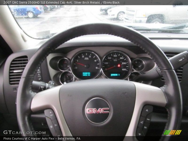 Silver Birch Metallic / Ebony Black 2007 GMC Sierra 2500HD SLE Extended Cab 4x4