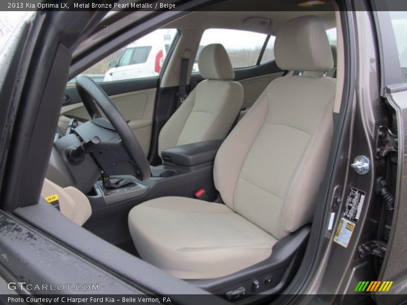 Front Seat of 2013 Optima LX