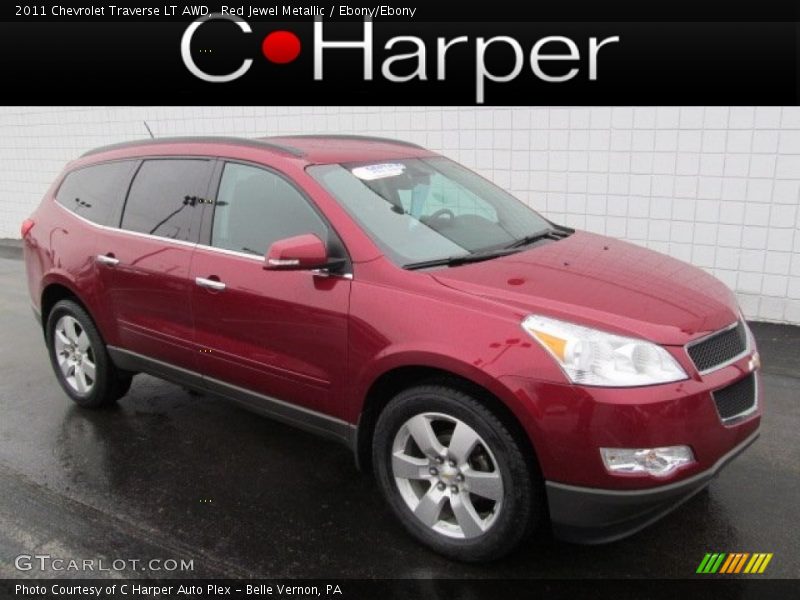 Red Jewel Metallic / Ebony/Ebony 2011 Chevrolet Traverse LT AWD