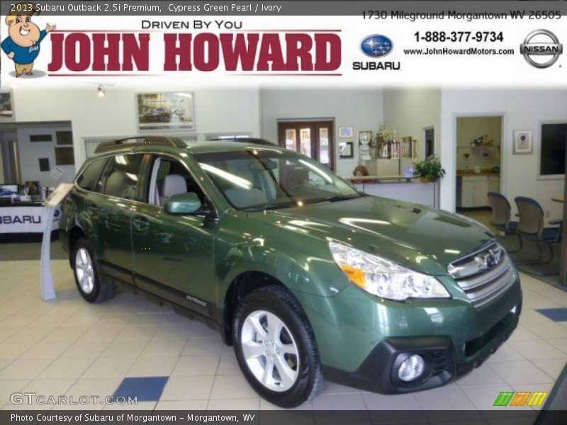 Cypress Green Pearl / Ivory 2013 Subaru Outback 2.5i Premium