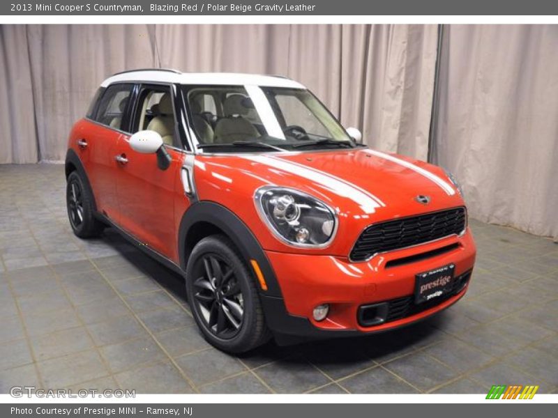Blazing Red / Polar Beige Gravity Leather 2013 Mini Cooper S Countryman