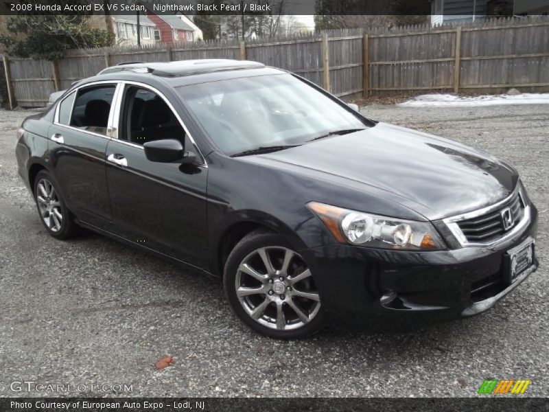 Nighthawk Black Pearl / Black 2008 Honda Accord EX V6 Sedan