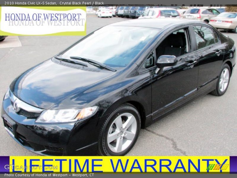 Crystal Black Pearl / Black 2010 Honda Civic LX-S Sedan