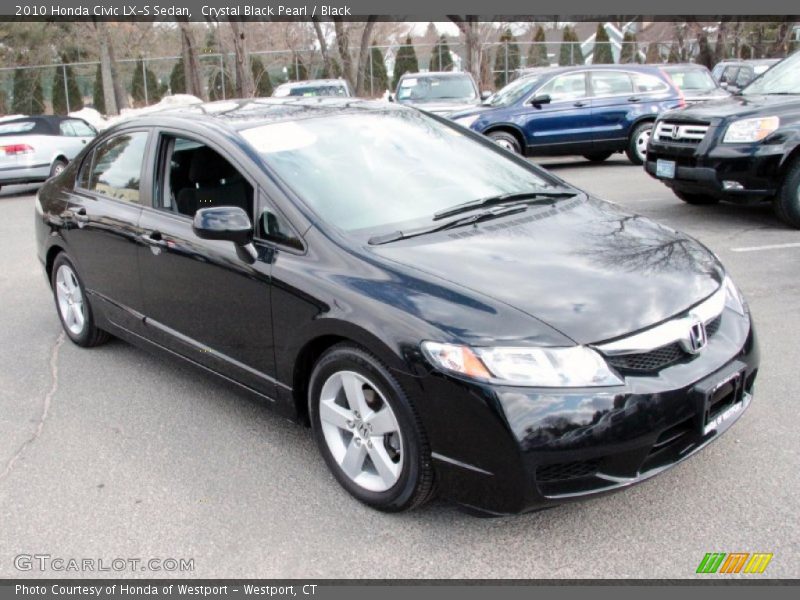 Crystal Black Pearl / Black 2010 Honda Civic LX-S Sedan