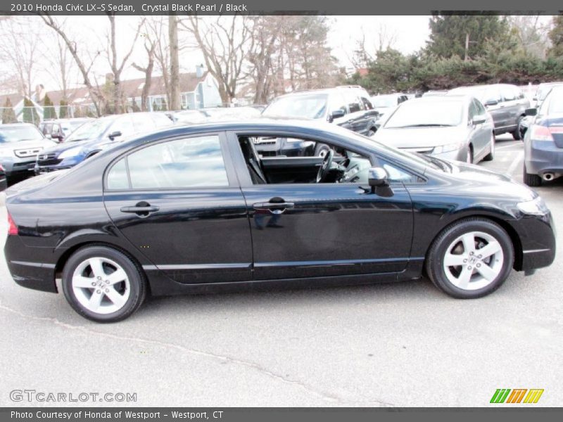 Crystal Black Pearl / Black 2010 Honda Civic LX-S Sedan
