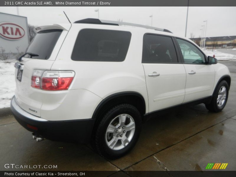 White Diamond Tintcoat / Ebony 2011 GMC Acadia SLE AWD
