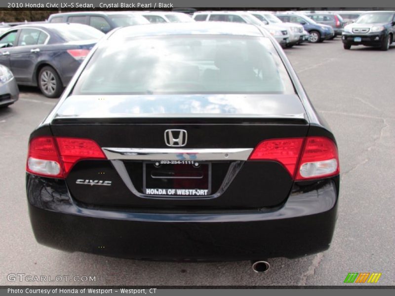 Crystal Black Pearl / Black 2010 Honda Civic LX-S Sedan