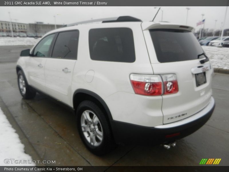 White Diamond Tintcoat / Ebony 2011 GMC Acadia SLE AWD