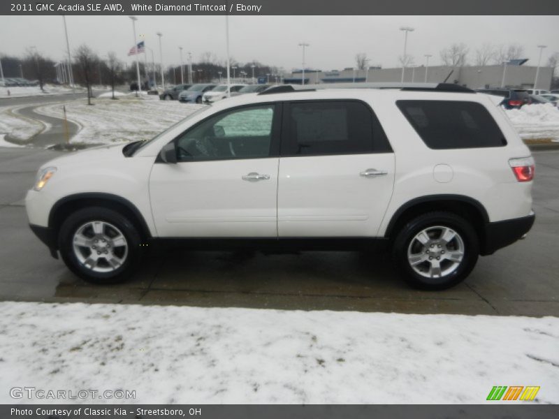 White Diamond Tintcoat / Ebony 2011 GMC Acadia SLE AWD