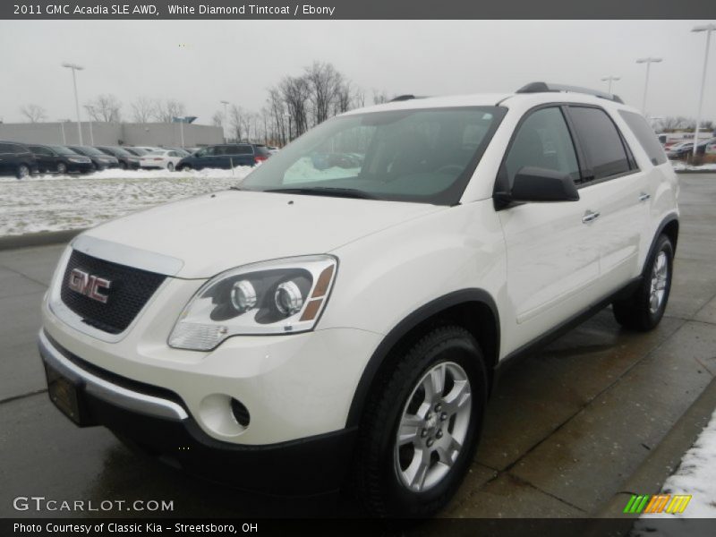 White Diamond Tintcoat / Ebony 2011 GMC Acadia SLE AWD