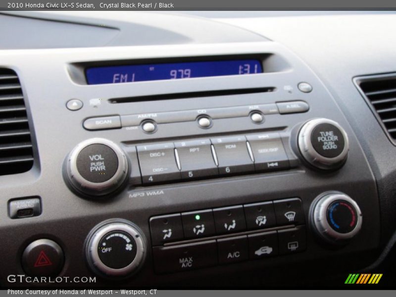 Crystal Black Pearl / Black 2010 Honda Civic LX-S Sedan