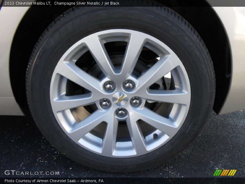 Champagne Silver Metallic / Jet Black 2013 Chevrolet Malibu LT