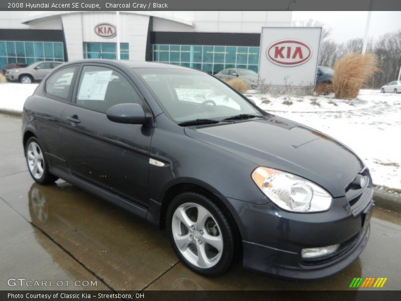 Charcoal Gray / Black 2008 Hyundai Accent SE Coupe