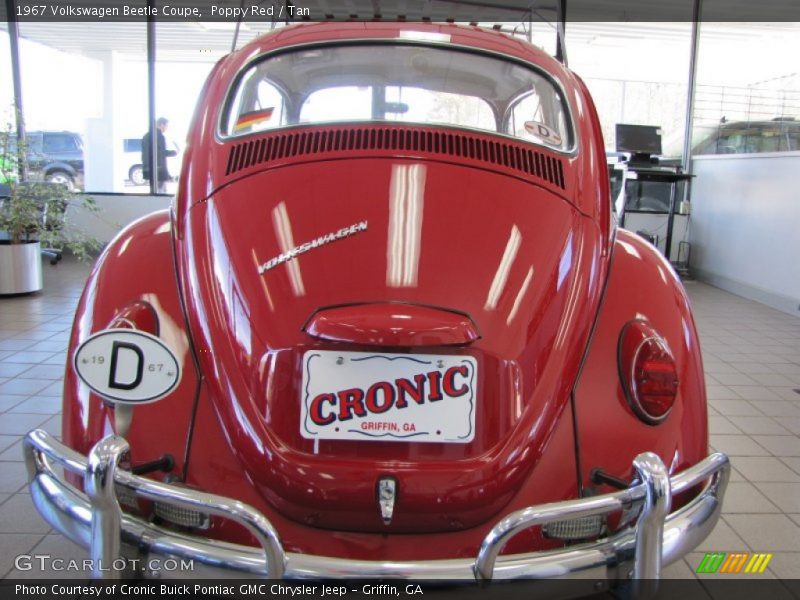 Poppy Red / Tan 1967 Volkswagen Beetle Coupe