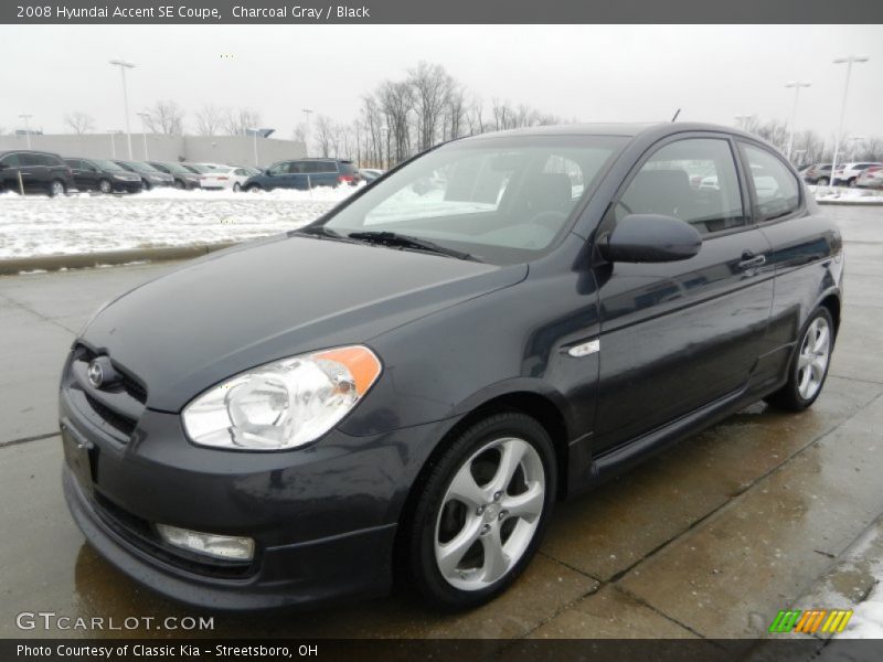 Charcoal Gray / Black 2008 Hyundai Accent SE Coupe
