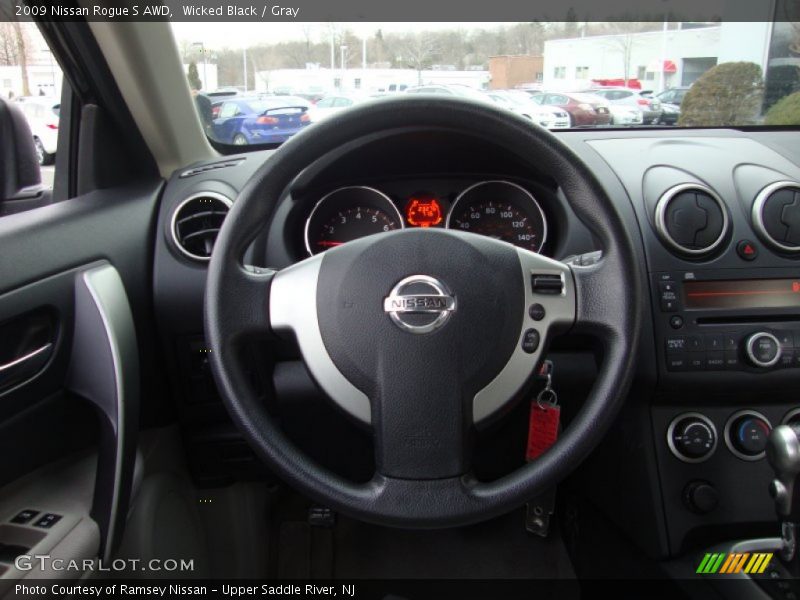 Wicked Black / Gray 2009 Nissan Rogue S AWD
