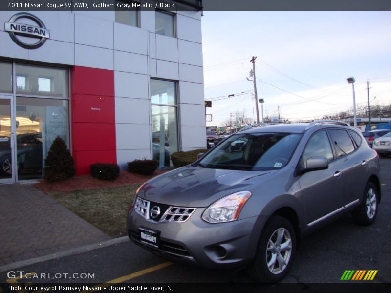 Gotham Gray Metallic / Black 2011 Nissan Rogue SV AWD