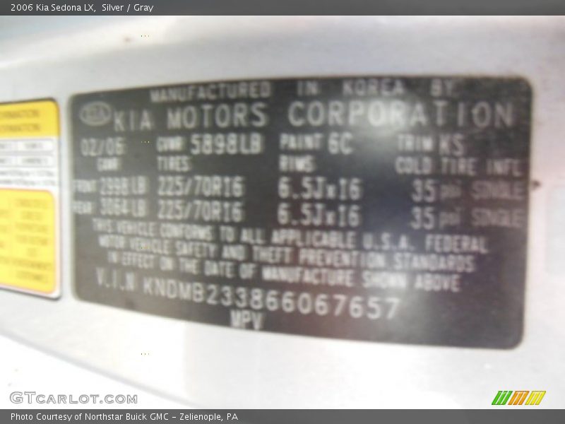 Silver / Gray 2006 Kia Sedona LX