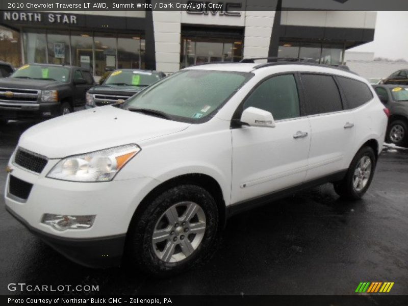 Summit White / Dark Gray/Light Gray 2010 Chevrolet Traverse LT AWD